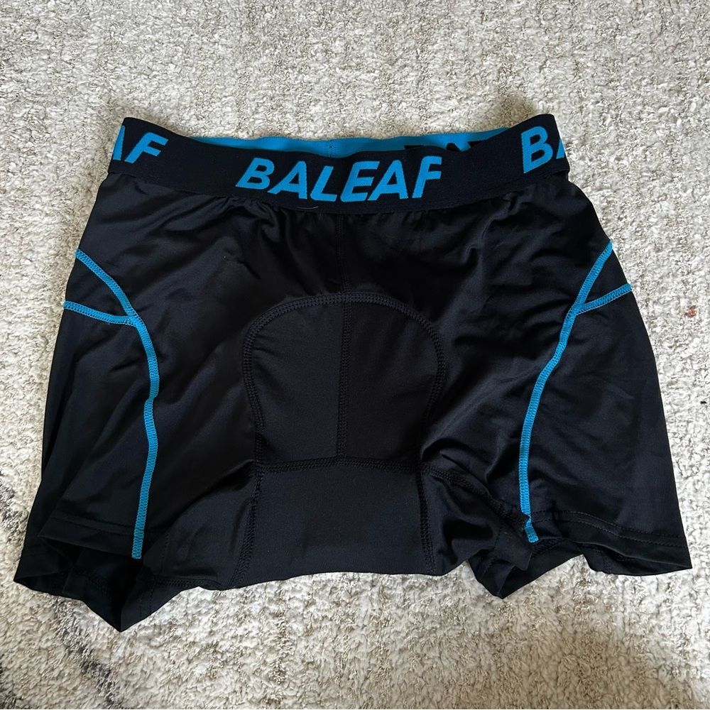 Baleaf Black Cycling Shorts with Blue Trim